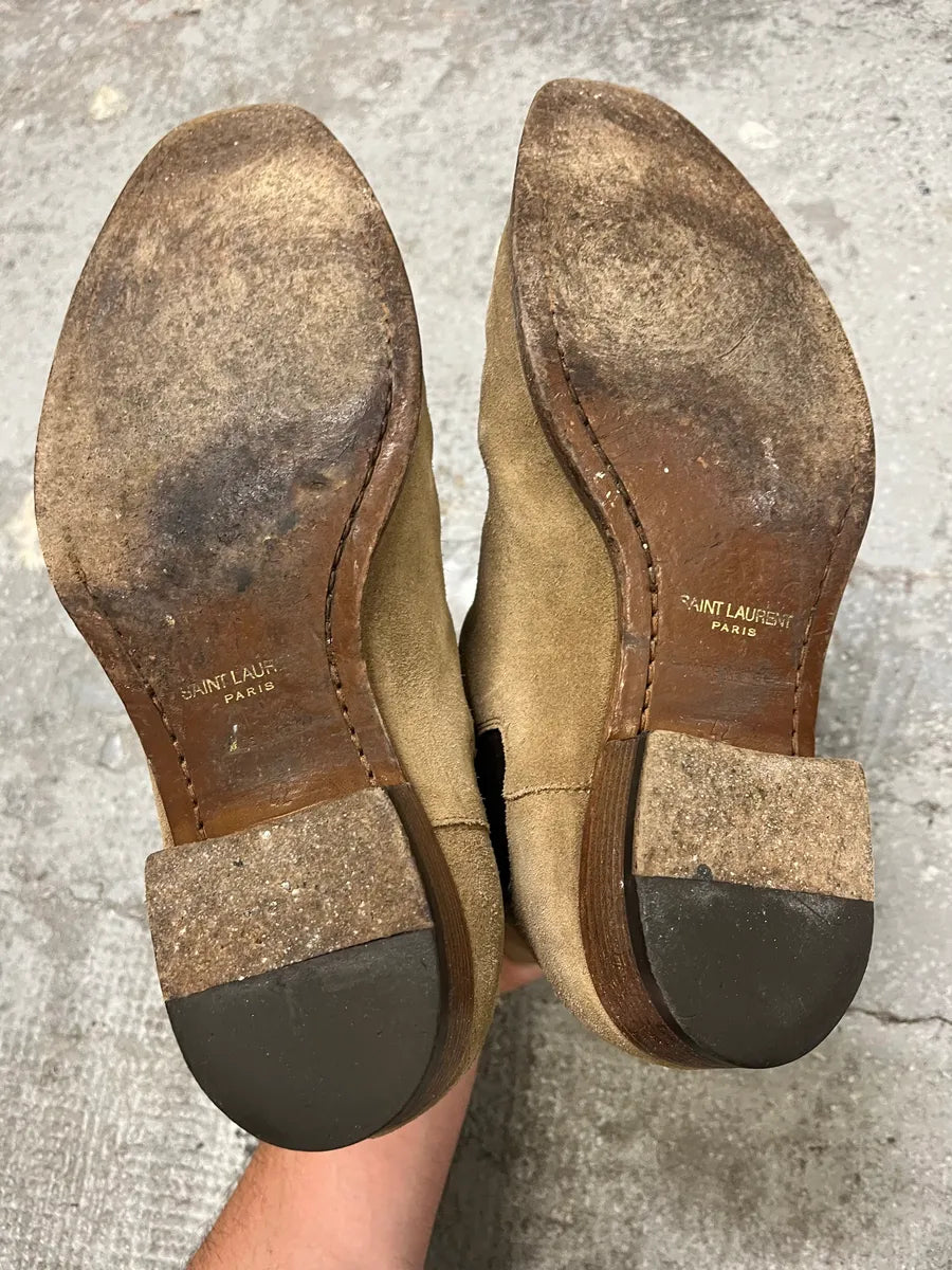 Saint Laurent Beige Suede Chelsea Boots (42eu/us8.5) rJOWyHU 6