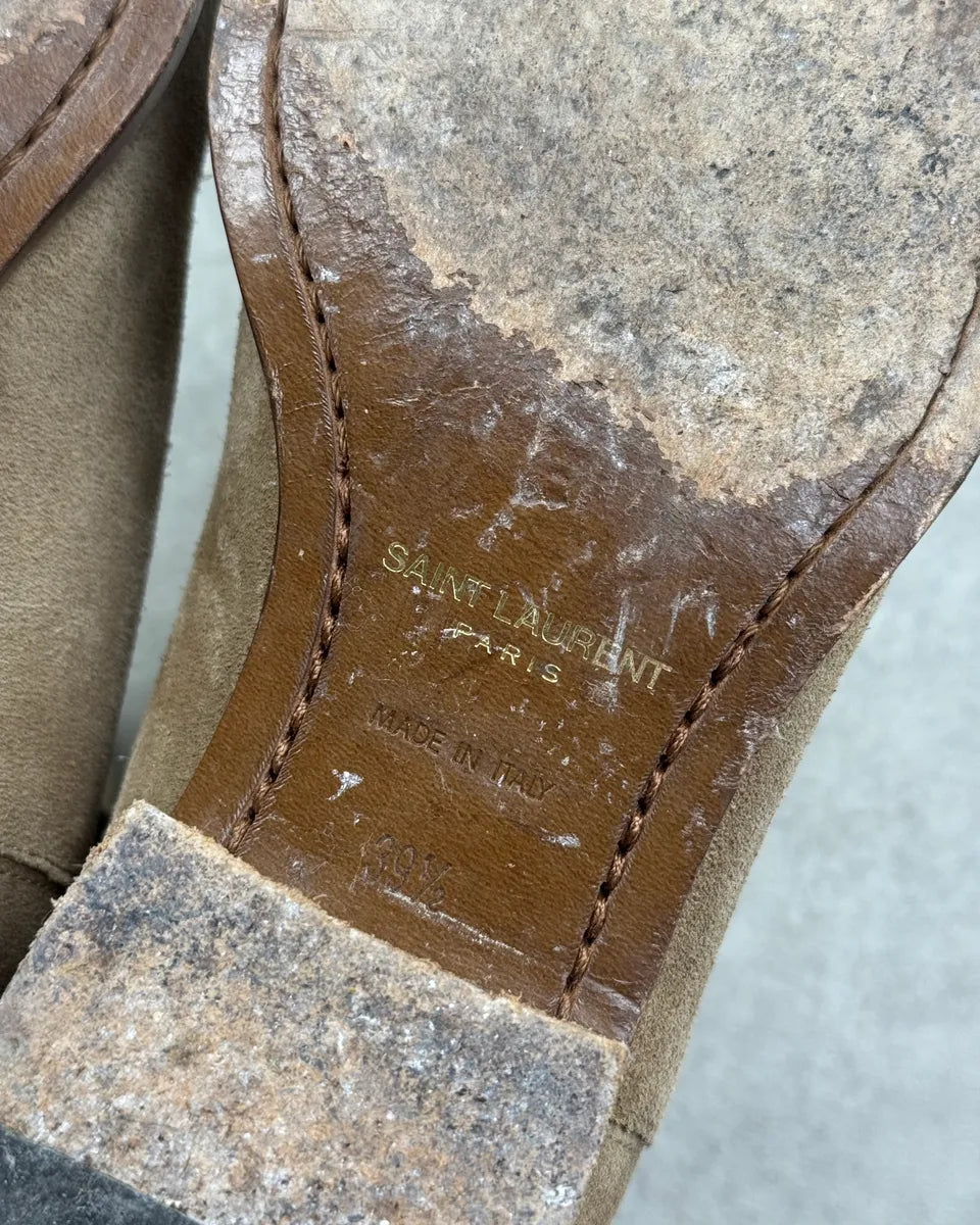 Saint Laurent Beige Suede Chelsea Boots ODXNiro 10