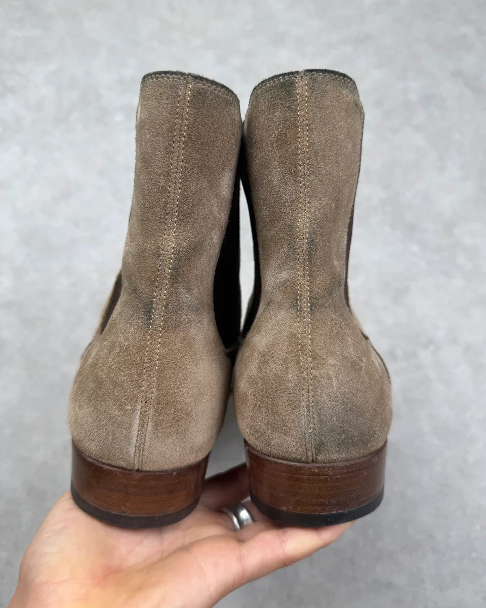 Saint Laurent Beige Suede Chelsea Boots ODXNiro 6