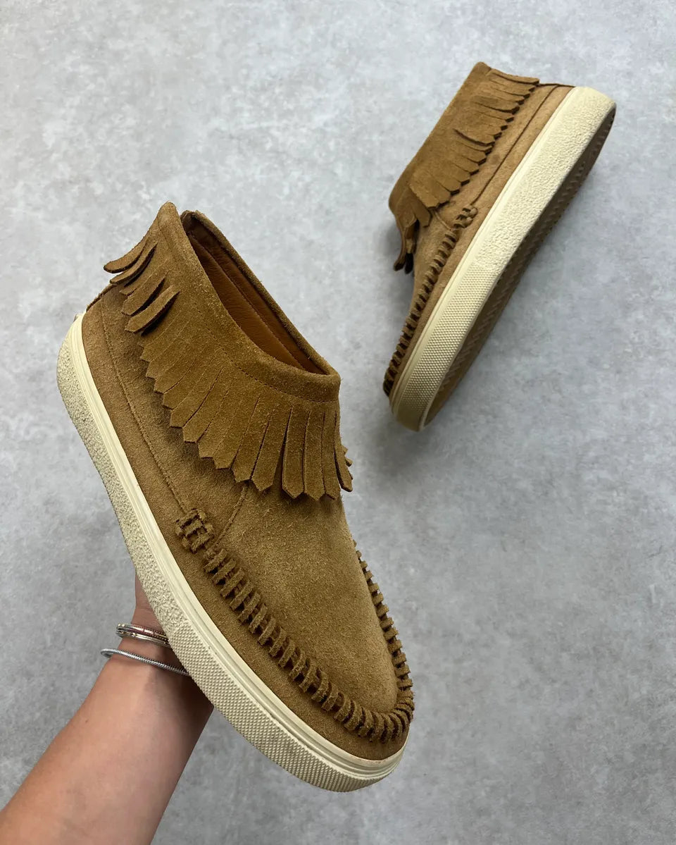 Saint Laurent Beige Suede Fringe Leather Sneakers  zCQZiYm 0