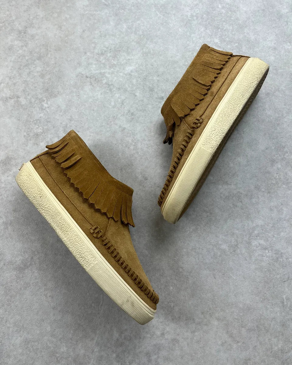 Saint Laurent Beige Suede Fringe Leather Sneakers  zCQZiYm 1