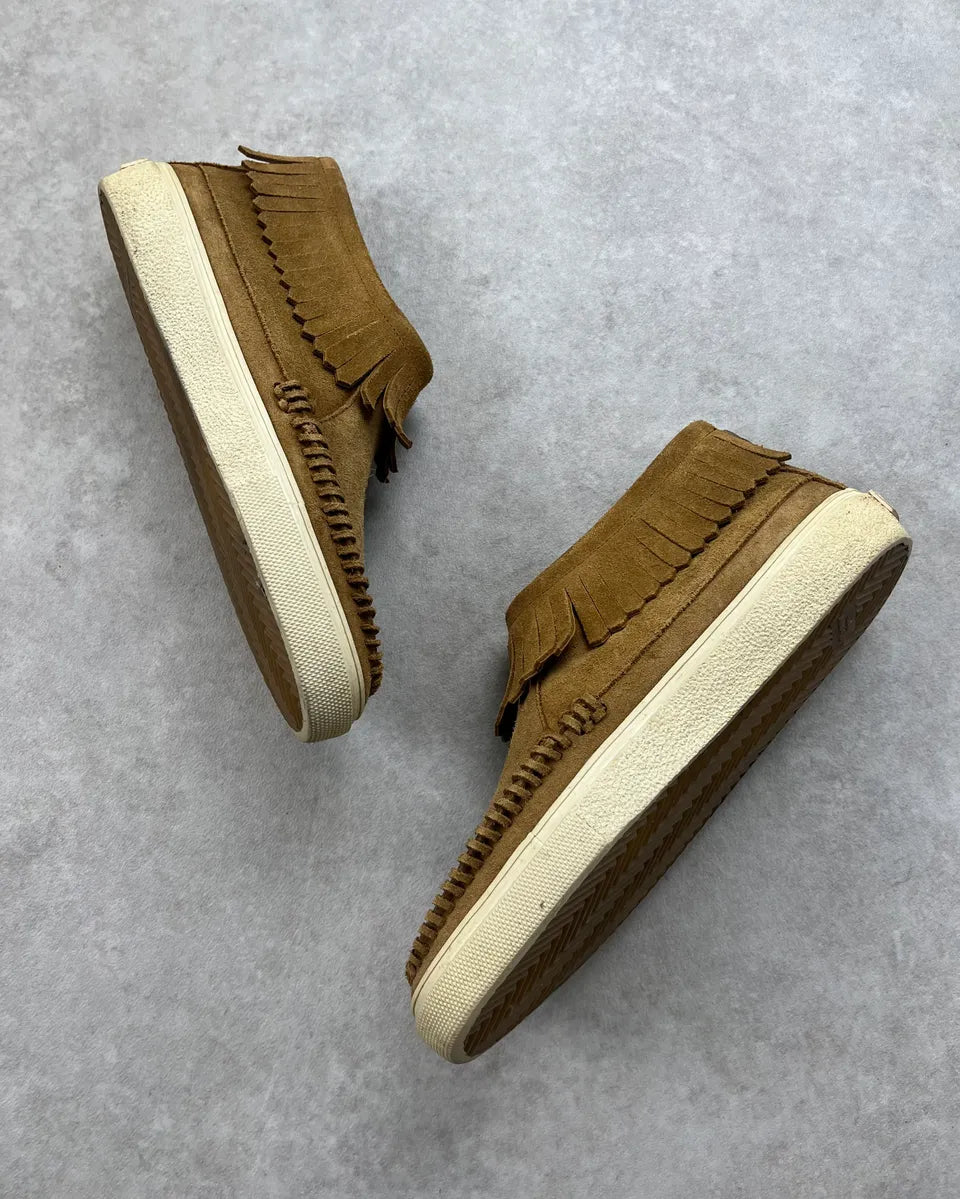Saint Laurent Beige Suede Fringe Leather Sneakers  zCQZiYm 2