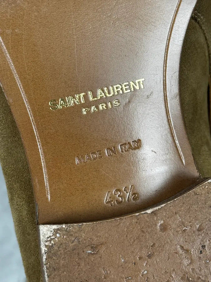 Saint Laurent Beige Suede Leather Buckle Boots sjAqXBY 6