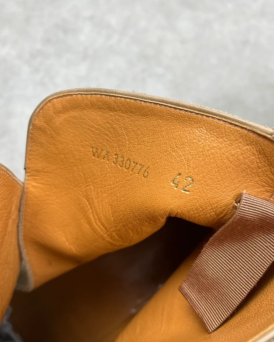 Saint Laurent Beige Wyatt Jodhpur Suede Leather Boots QIrMajw 10
