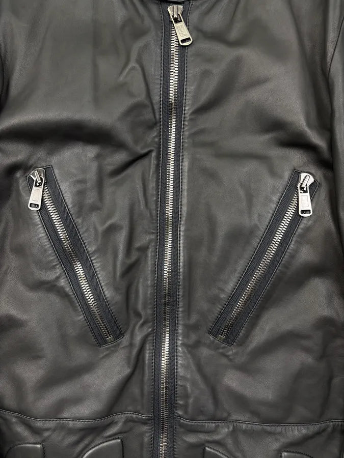 2000s Saint Laurent Biker Multi Zips Leather Jacket BFzmhyg 7
