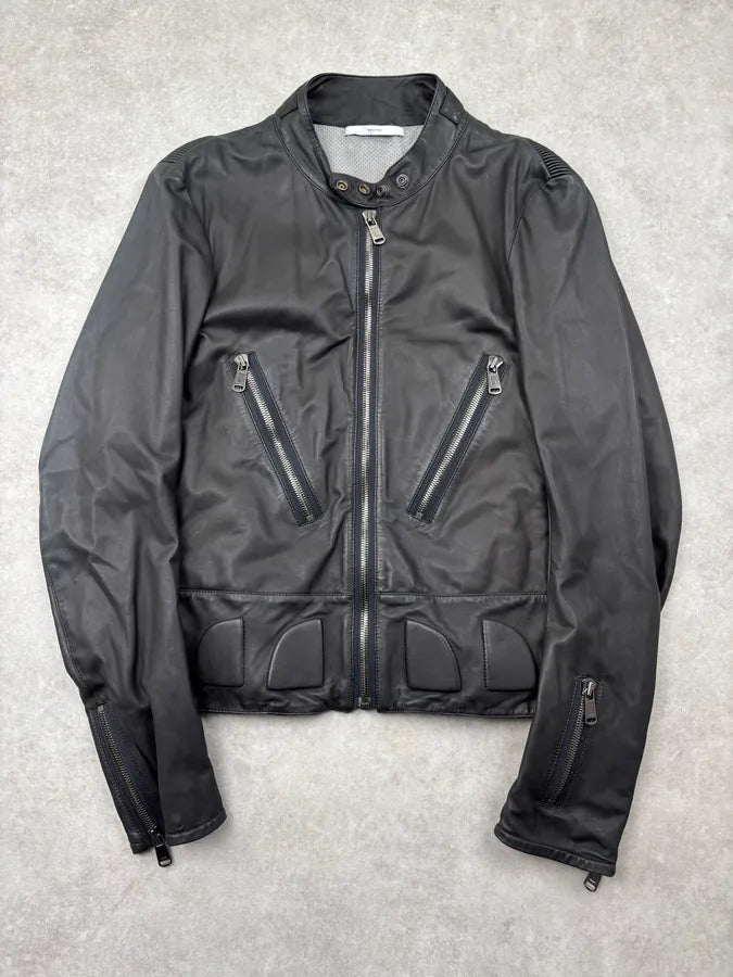 2000s Saint Laurent Biker Multi Zips Leather Jacket BFzmhyg 0