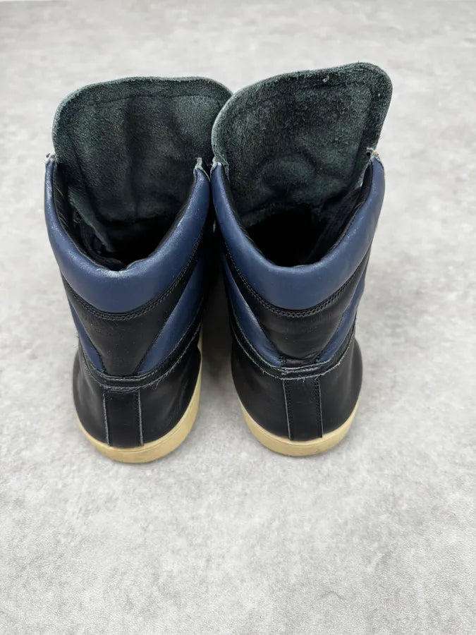 Saint Laurent Black & Blue Leather High Sneakers XUJflYm 3