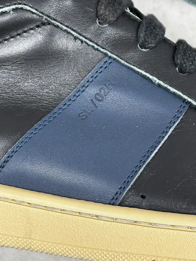 Saint Laurent Black & Blue Leather High Sneakers XUJflYm 5