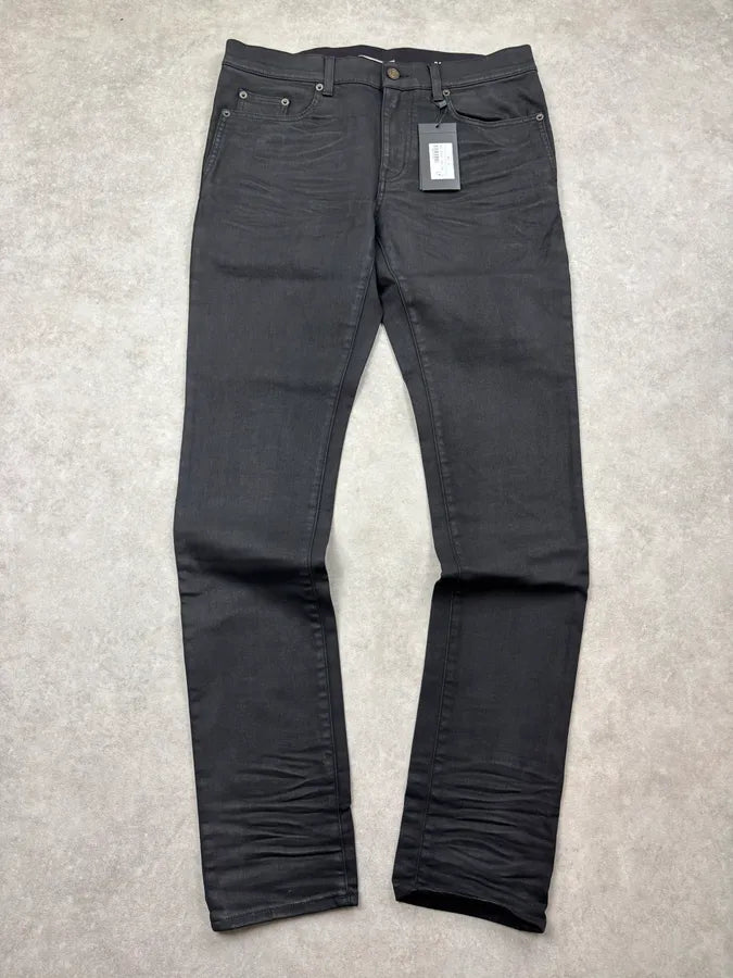 AW2022 Saint Laurent Black Slim Denim Jeans mqUJmMF 0