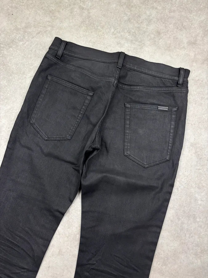 AW2022 Saint Laurent Black Slim Denim Jeans mqUJmMF 6