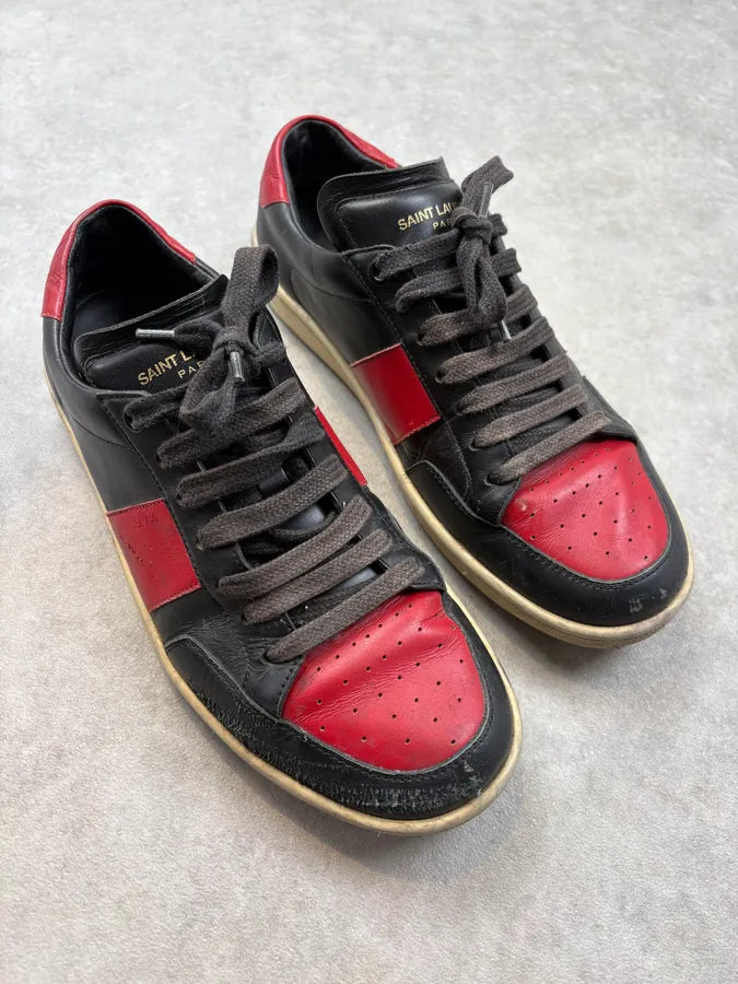 Saint Laurent Black & Red Leather SL/ 10 Sneakers EhwGIwB 3