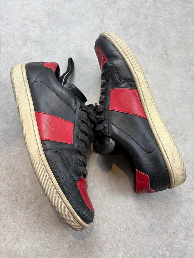 Saint Laurent Black & Red Leather SL/ 10 Sneakers EhwGIwB 4