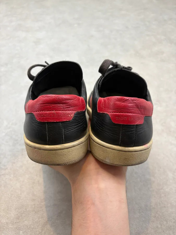 Saint Laurent Black & Red Leather SL/ 10 Sneakers EhwGIwB 5