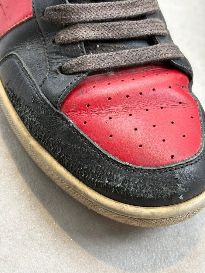 Saint Laurent Black & Red Leather SL/ 10 Sneakers EhwGIwB 7