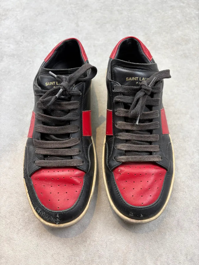 Saint Laurent Black & Red Leather SL/ 10 Sneakers EhwGIwB 1