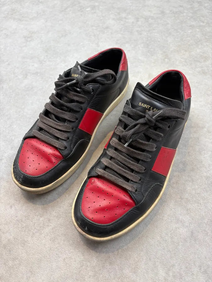 Saint Laurent Black & Red Leather SL/ 10 Sneakers EhwGIwB 2