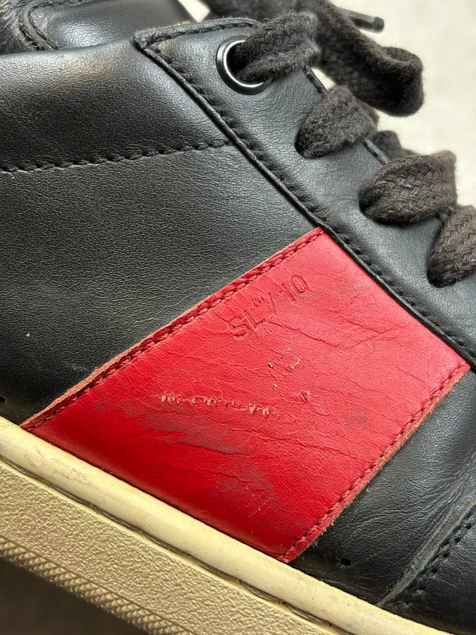 Saint Laurent Black & Red Leather SL/ 10 Sneakers EhwGIwB 8