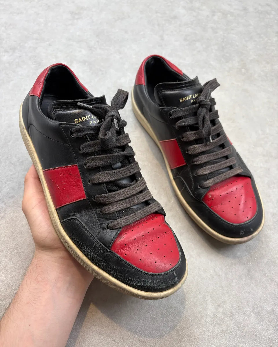 Saint Laurent Black & Red Leather SL/ 10 Sneakers EhwGIwB 0