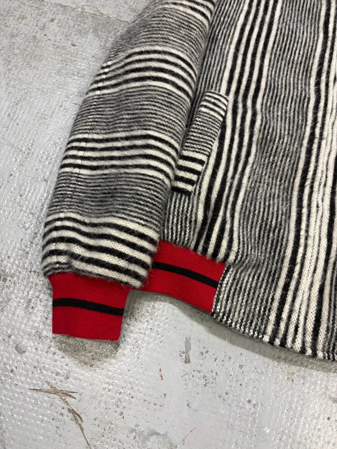 Saint Laurent Black & White Wool Zebra Teddy Bomber Jacket wJLHCsq 7