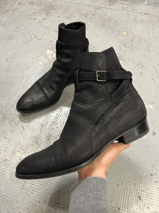 Saint Laurent Black Ankle Leather Boots BiJpwRy 0