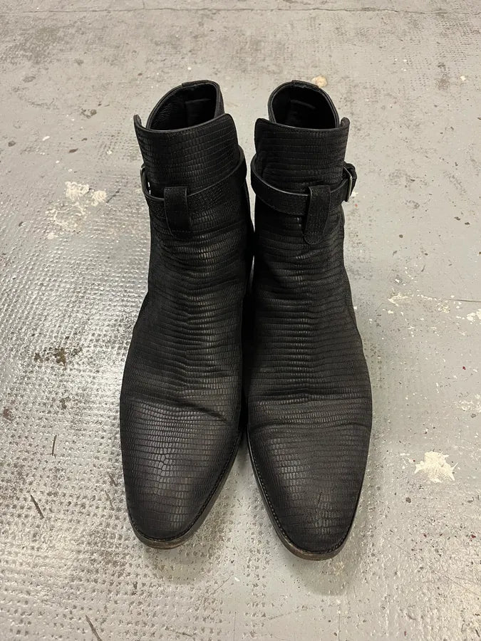 Saint Laurent Black Ankle Leather Boots BiJpwRy 4