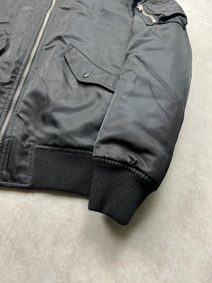AW2020 Saint Laurent Black Nylon Bomber Jacket EUXCuia 7