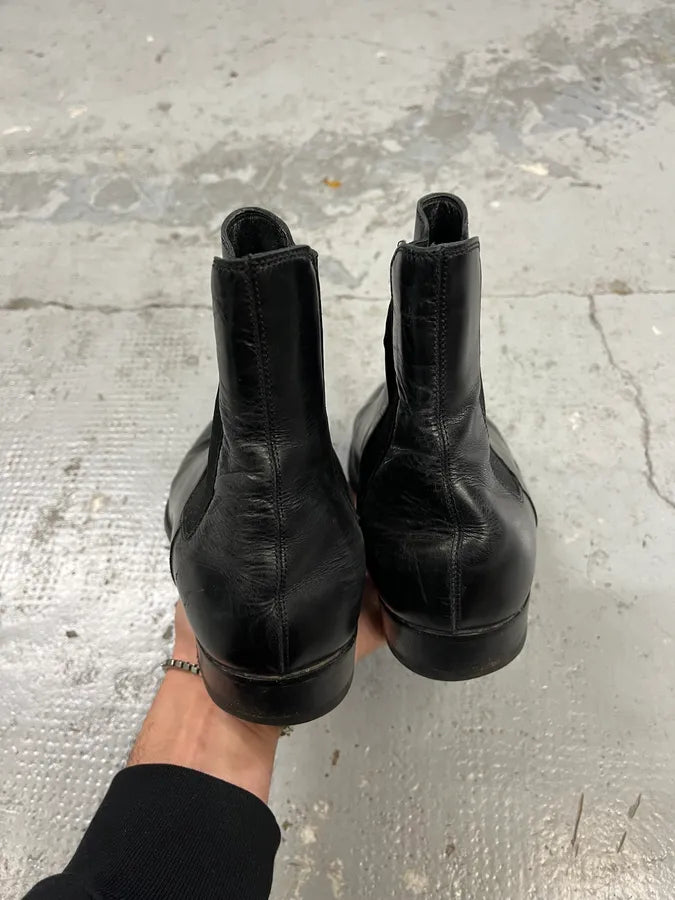 Saint Laurent Black Chelsea Leather Boots UPbylnz 3