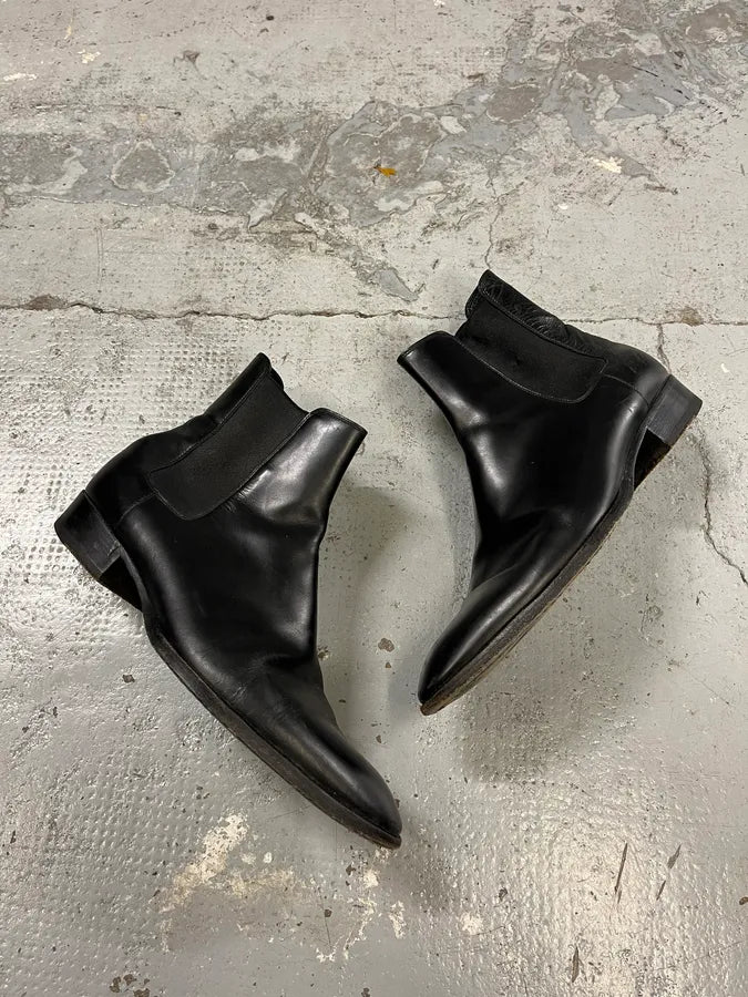 Saint Laurent Black Chelsea Leather Boots UPbylnz 2