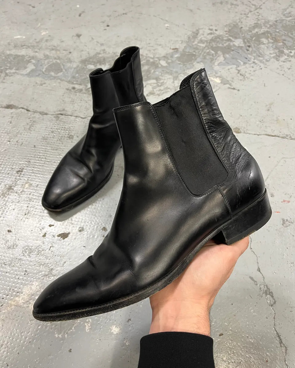Saint Laurent Black Chelsea Leather Boots UPbylnz 0