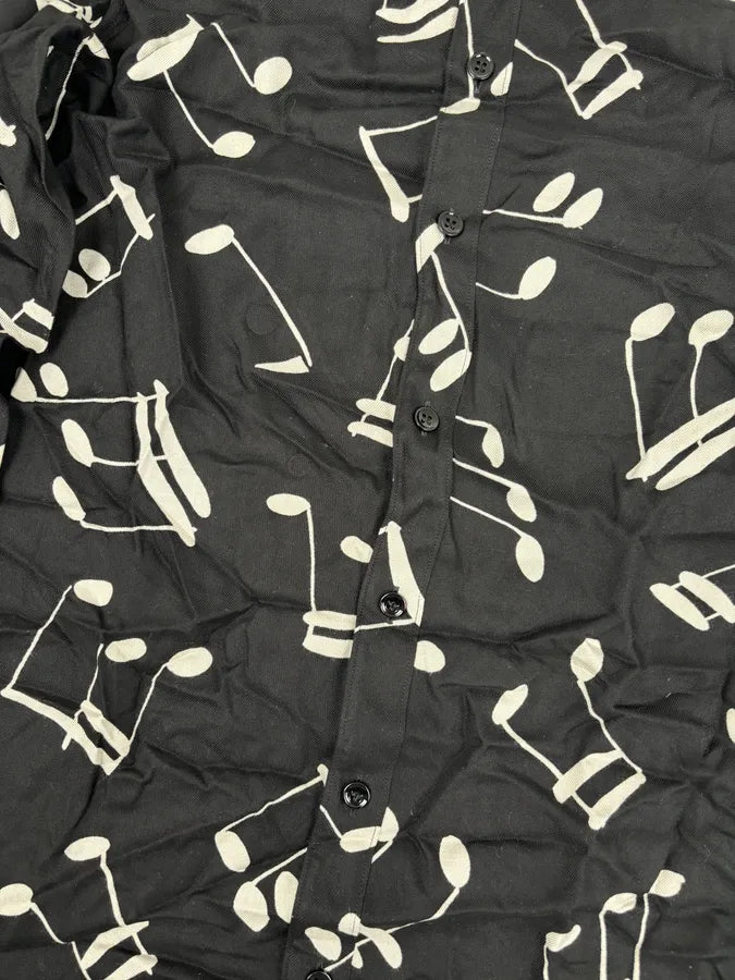 FW2016 Saint Laurent Black Music Notes Shirt by Hedi Slimane GeplOha 7