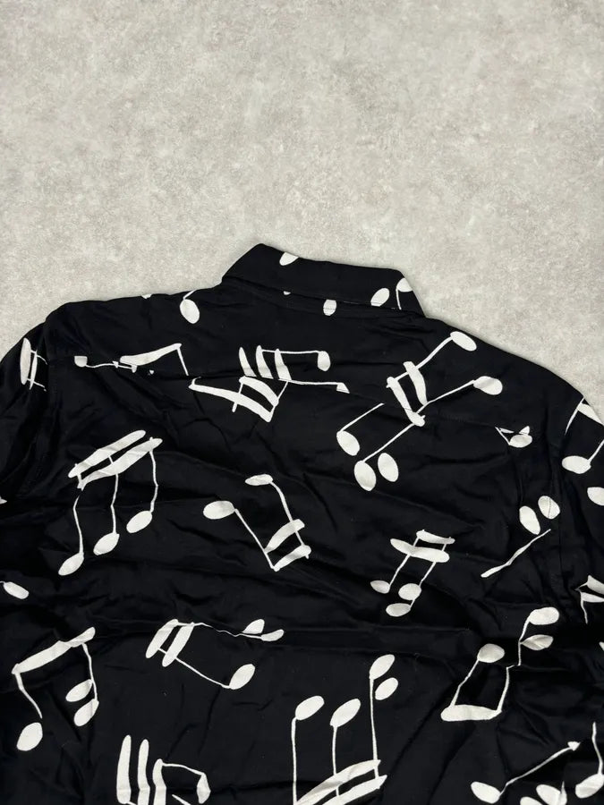 FW2016 Saint Laurent Black Music Notes Shirt by Hedi Slimane GeplOha 5