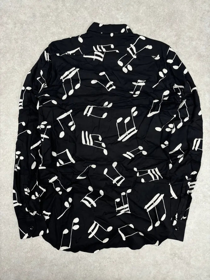 FW2016 Saint Laurent Black Music Notes Shirt by Hedi Slimane GeplOha 4