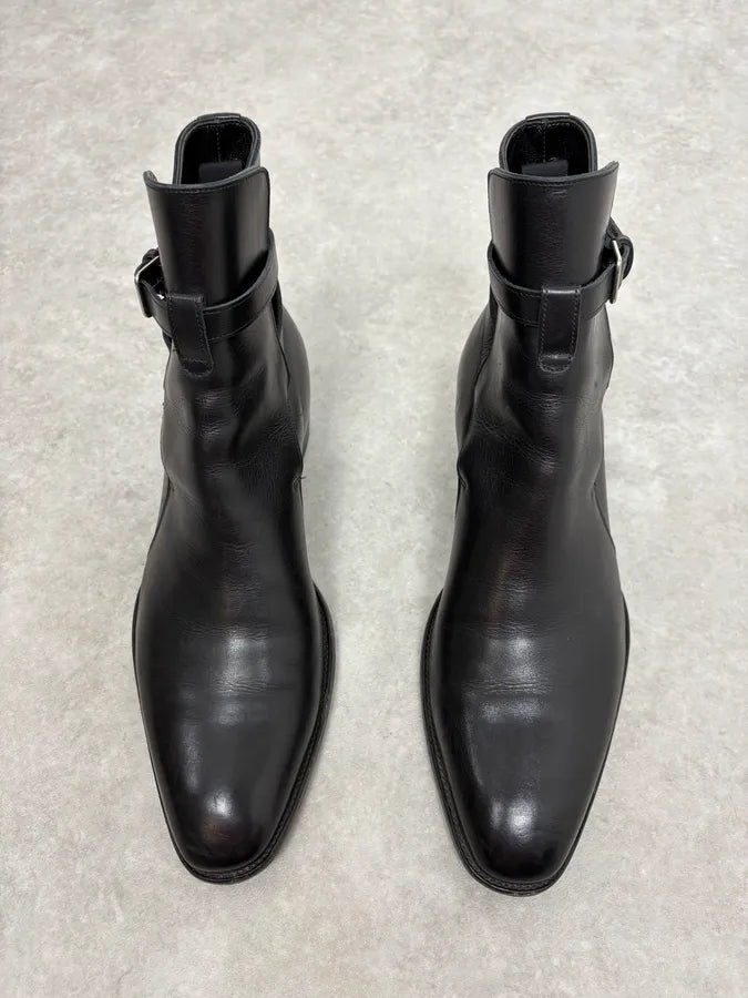 Saint Laurent Black Dakota Ankle Leather Boots EbGlaca 1