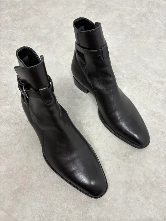Saint Laurent Black Dakota Ankle Leather Boots EbGlaca 3