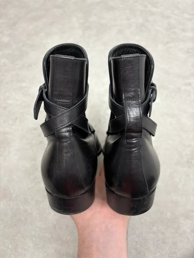 Saint Laurent Black Dakota Ankle Leather Boots EbGlaca 6