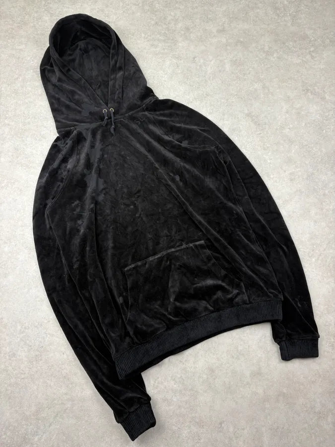 SS2019 Saint Laurent Black Irregular Velvet Hoodie amLVIdd 3