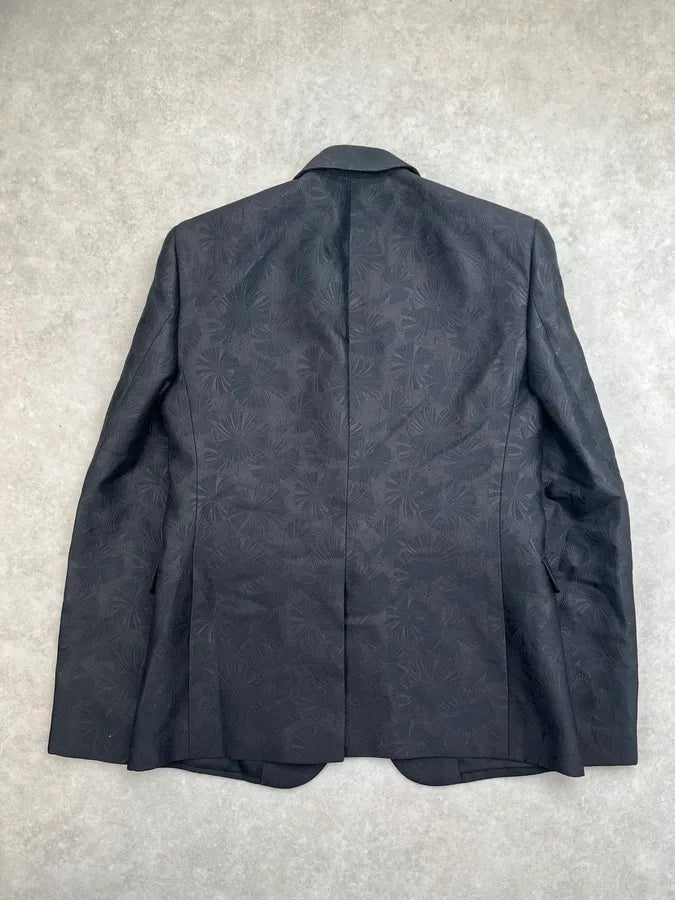 AW2020 Saint Laurent Black Flower Effect Blazer Jacket  PzOLQVW 3
