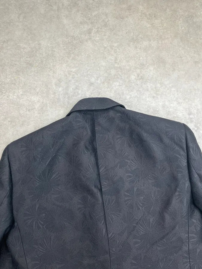 AW2020 Saint Laurent Black Flower Effect Blazer Jacket  PzOLQVW 5