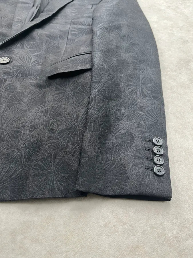 AW2020 Saint Laurent Black Flower Effect Blazer Jacket  PzOLQVW 7