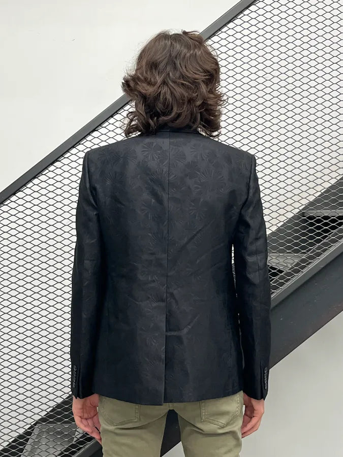 AW2020 Saint Laurent Black Flower Effect Blazer Jacket  PzOLQVW 2