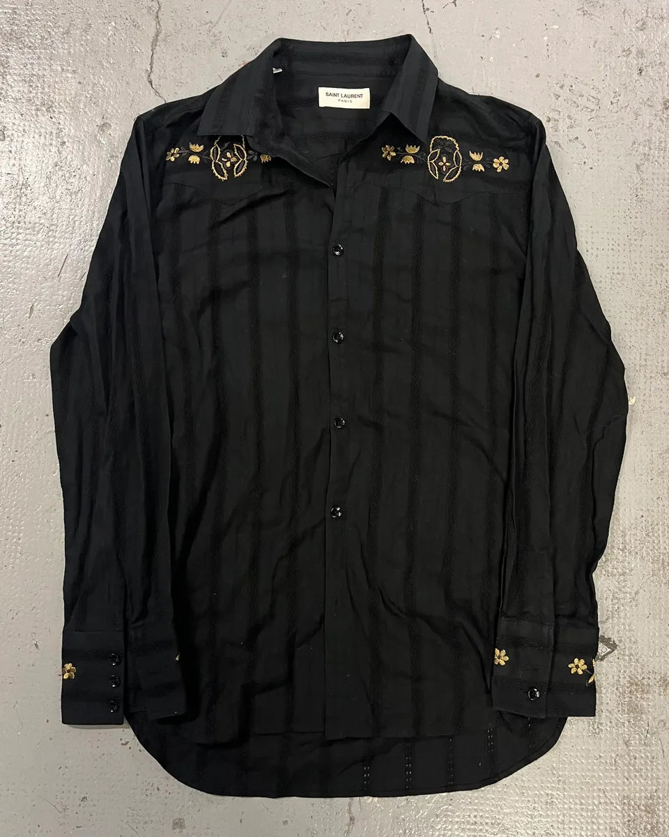 SS2018 Saint Laurent Black Gold Shirt WtPweBY 0