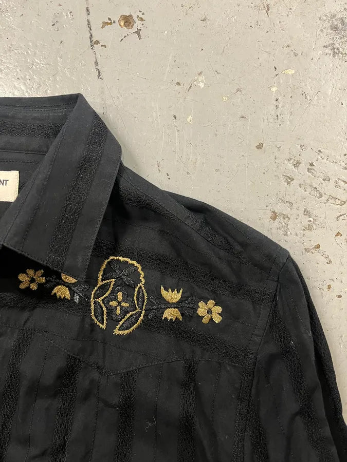 SS2018 Saint Laurent Black Gold Shirt WtPweBY 2
