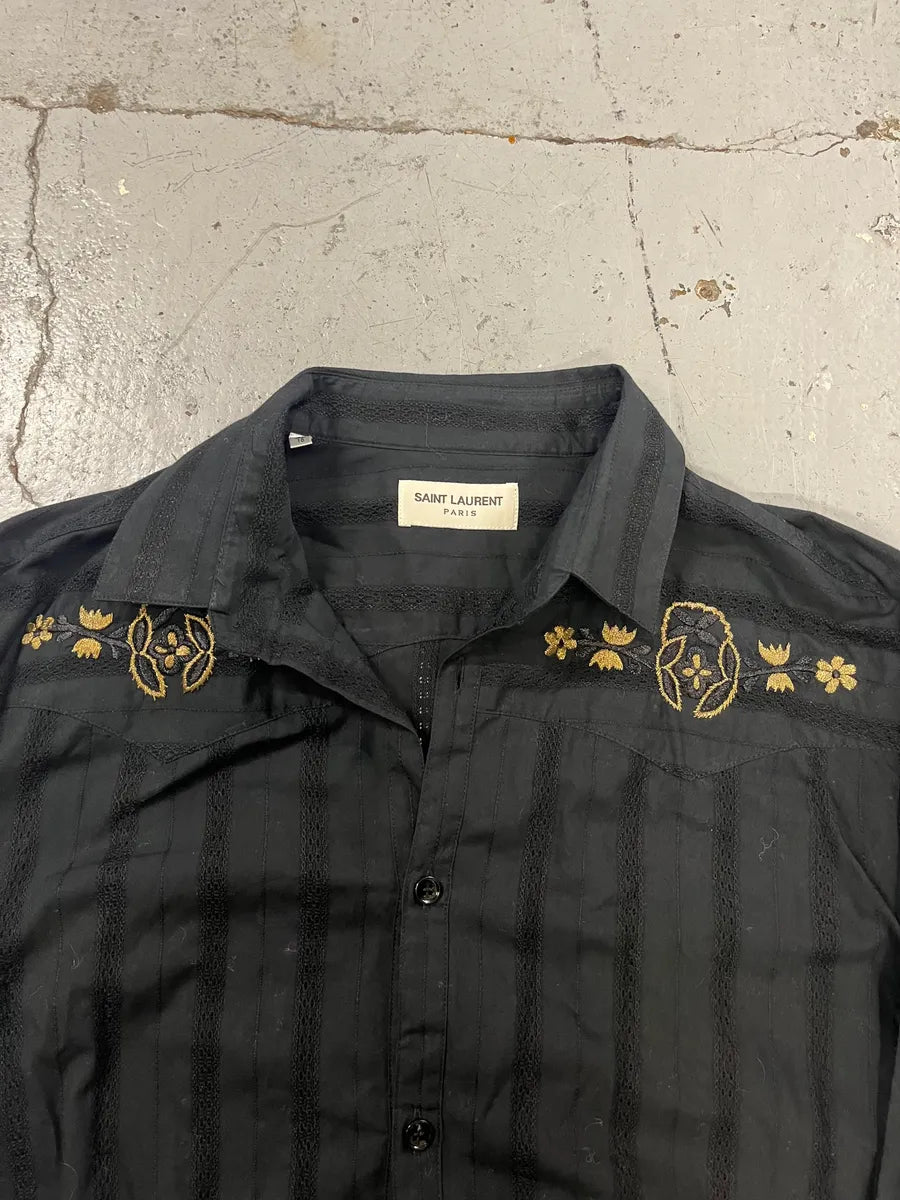 SS2018 Saint Laurent Black Gold Shirt WtPweBY 1
