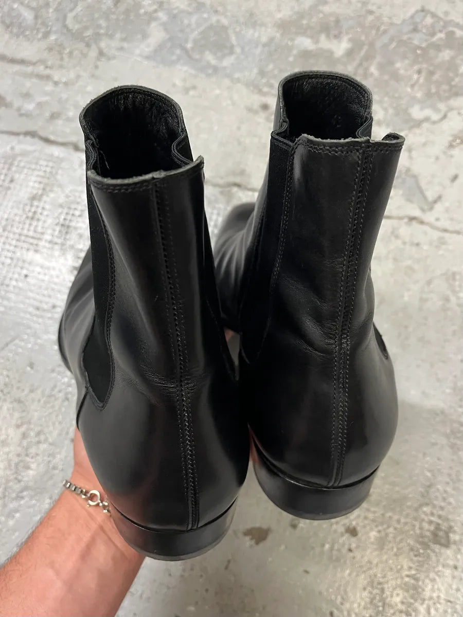 Saint Laurent Black Leather Ankle Boots (43eu/us9.5) fPuGlRS 5