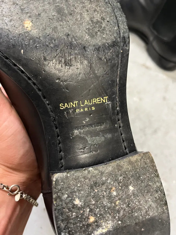 Saint Laurent Black Leather Ankle Boots (43eu/us9.5) fPuGlRS 7