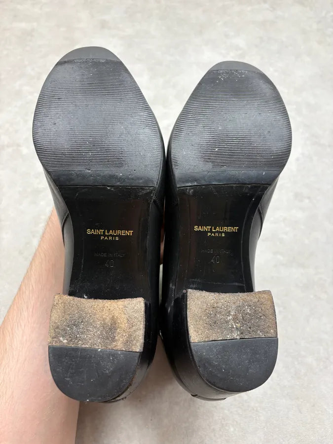 Saint Laurent Black Leather Strap Ankle Boots GPHCnhn 8