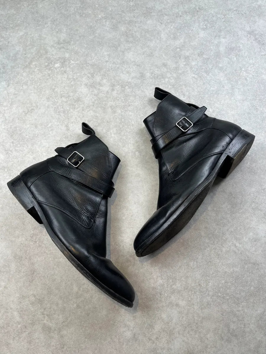 Saint Laurent Black Leather Ankle Buckle Boots jirlvvL 1