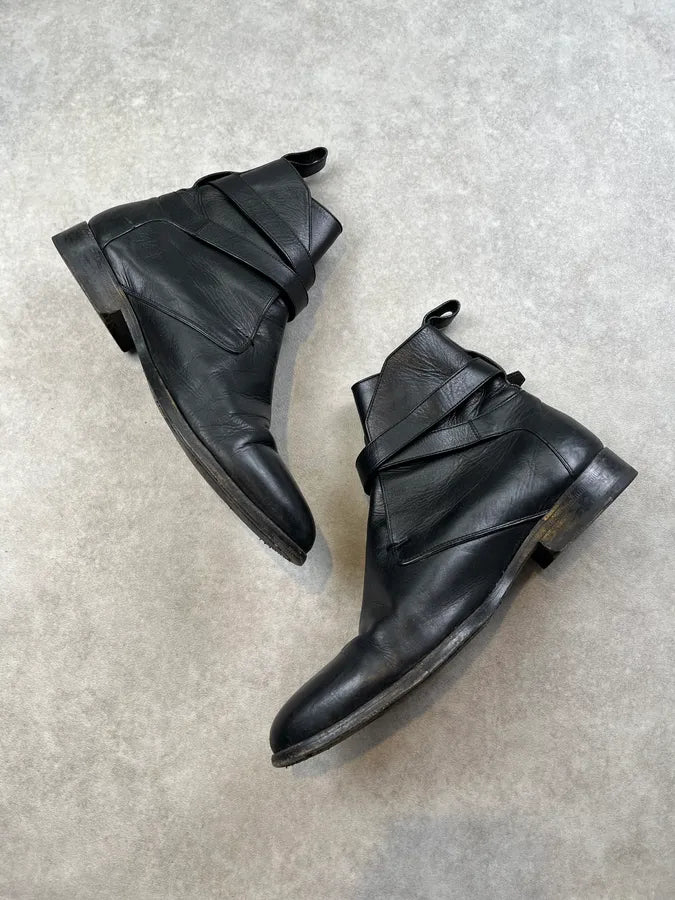 Saint Laurent Black Leather Ankle Buckle Boots jirlvvL 2