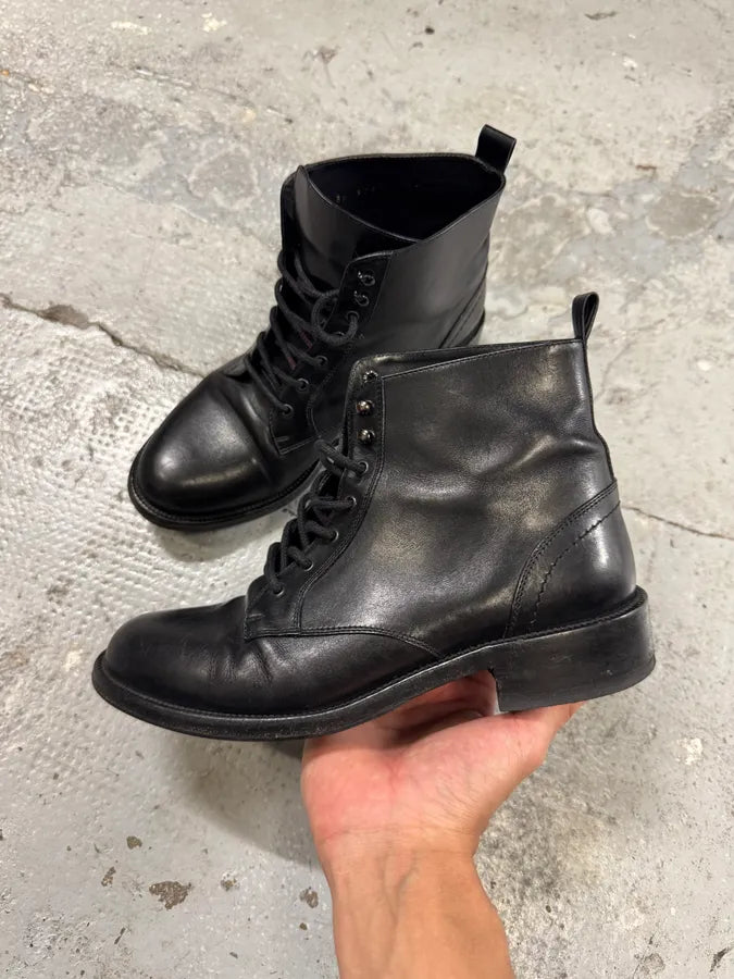 Saint Laurent Black Leather Boots sXxxFXW 2