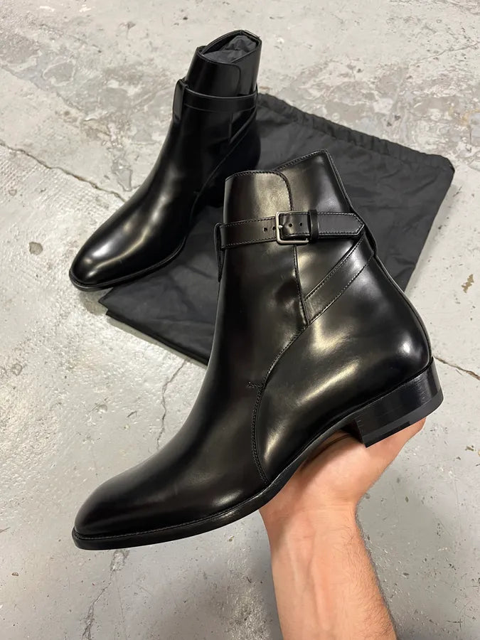 Saint Laurent Black Leather Boots yaFaVBQ 0